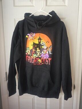 Six Flags Fright Fest Looney Tunes Unisex Hoodie W/Kangaroo Pockets SZXL Drawstr